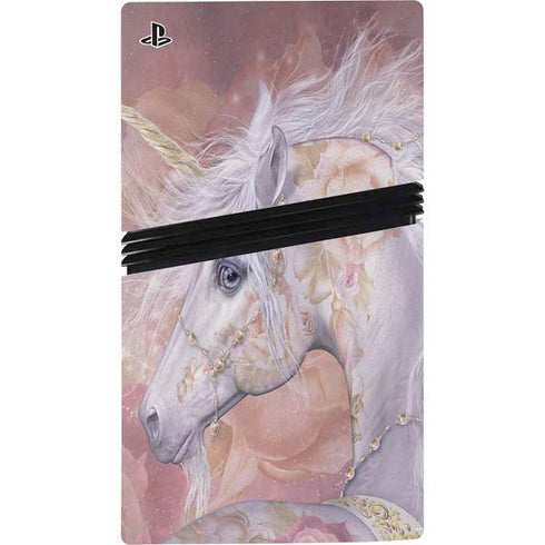 Licorne Florale Rose Unicorn by Laurie Prindle PS5 Pro Console Skin